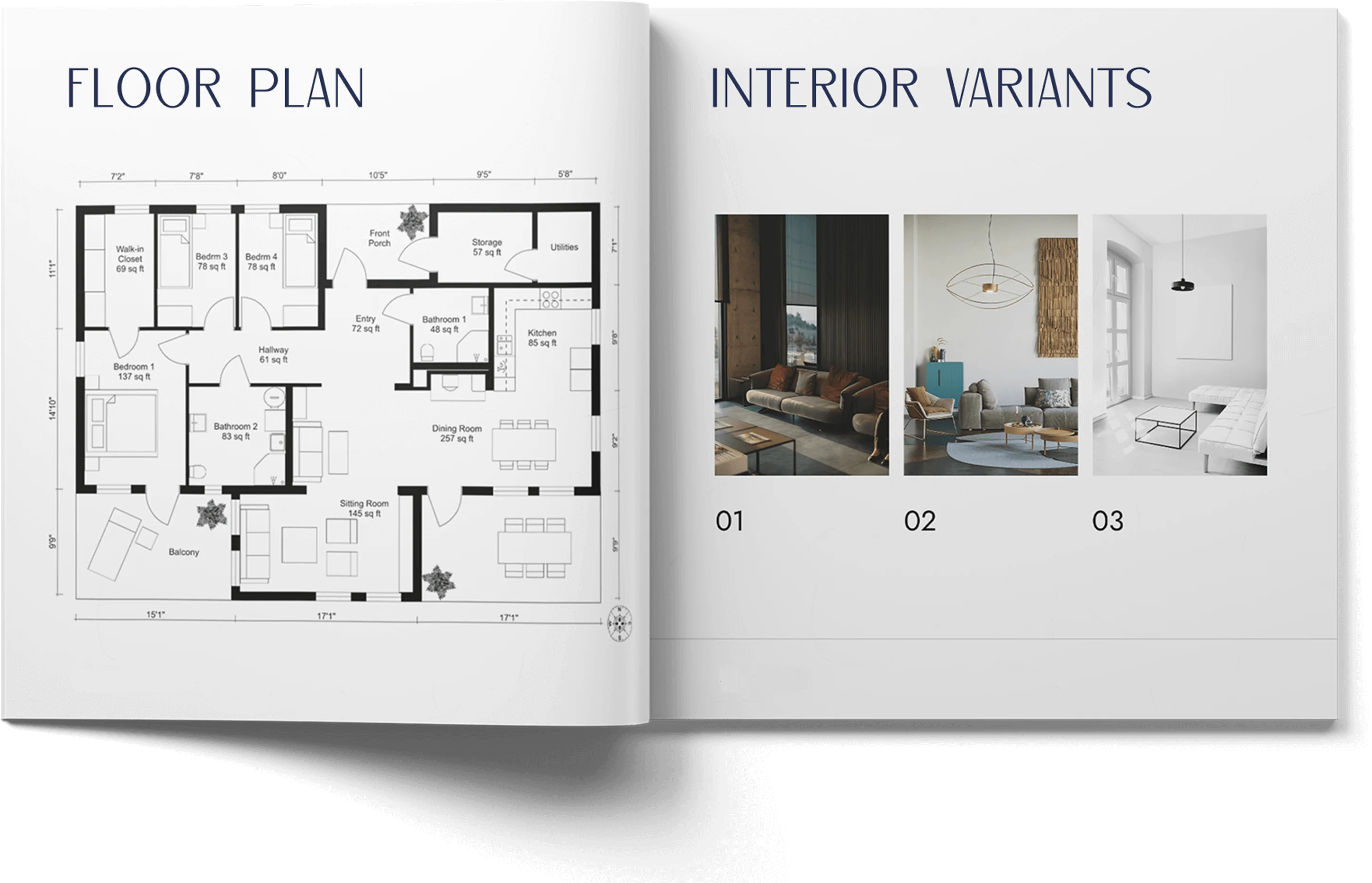 Developer catalogue with floor plan