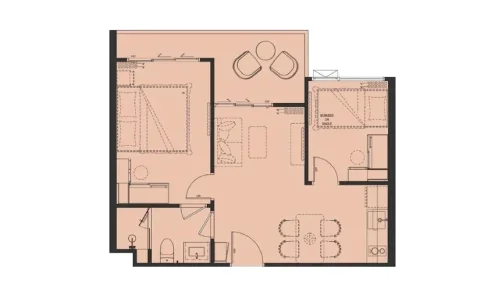 1-bedroom plus floor plan