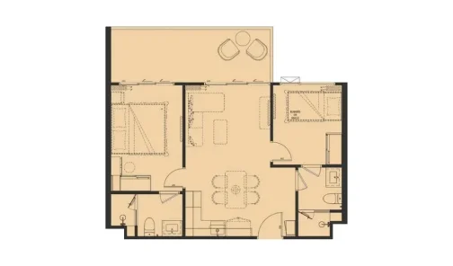 2-bedroom M floor plan