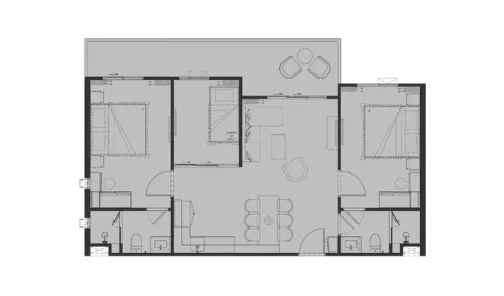 2-bedroom plus M floor plan