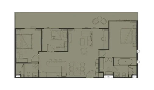 3-bedroom penthouse floor plan